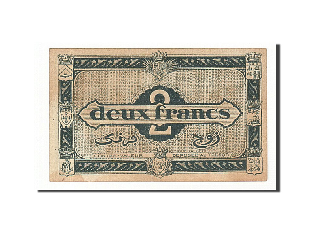 Algeria, 2 Francs, 1944, KM:102, 1944-01-03, EF(40-45)
