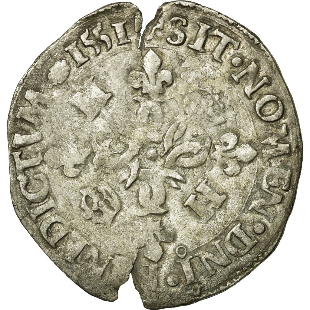 Coin, France, Douzain aux croissants, 1551, Rennes, VF(30-35), Billon
