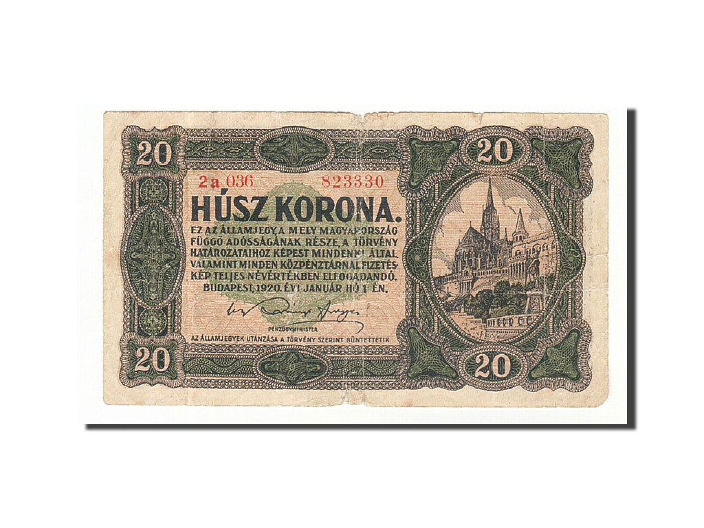 Hungary, 20 Korona, 1920, KM:61, 1920-01-01, VF(20-25)