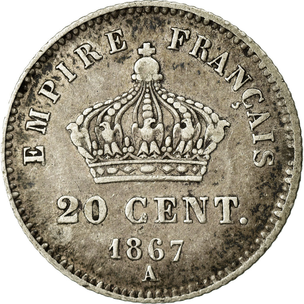Coin, France, Napoleon III, Napoléon III, 20 Centimes, 1867, Paris, EF(40-45)