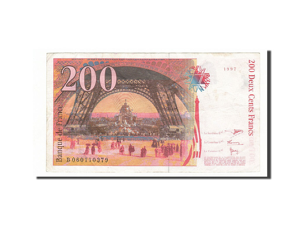 Banknote, France, 200 Francs, 1997, 1997, VF(30-35), Fayette:75.4b, KM:159b