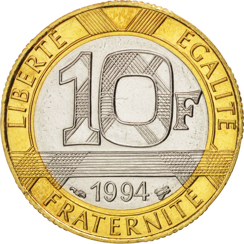 France, Génie, 10 Francs, 1994, MS(65-70), Aluminum-Bronze, KM:964.2, Gadoury827