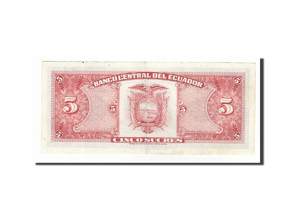 Ecuador, 5 Sucres, 1968, KM:113b, 1968-05-24, AU(50-53)