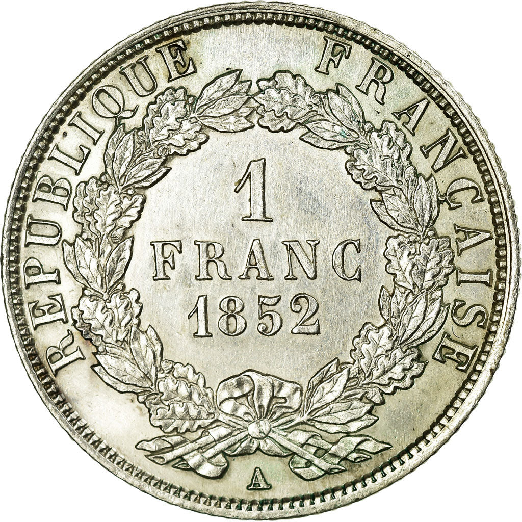 Munten, Frankrijk, Napoleon III, Napoléon III, Franc, 1852, Paris, PR, Zilver