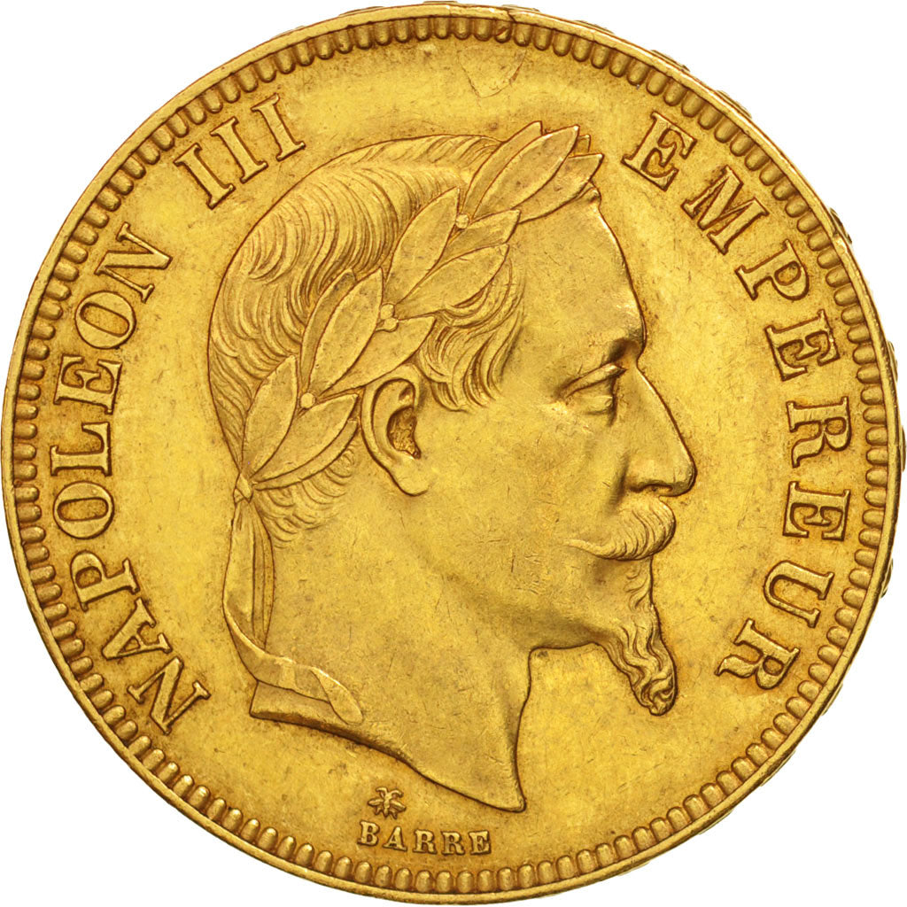 Coin, France, Napoleon III, Napoléon III, 100 Francs, 1869, Paris, AU(55-58)