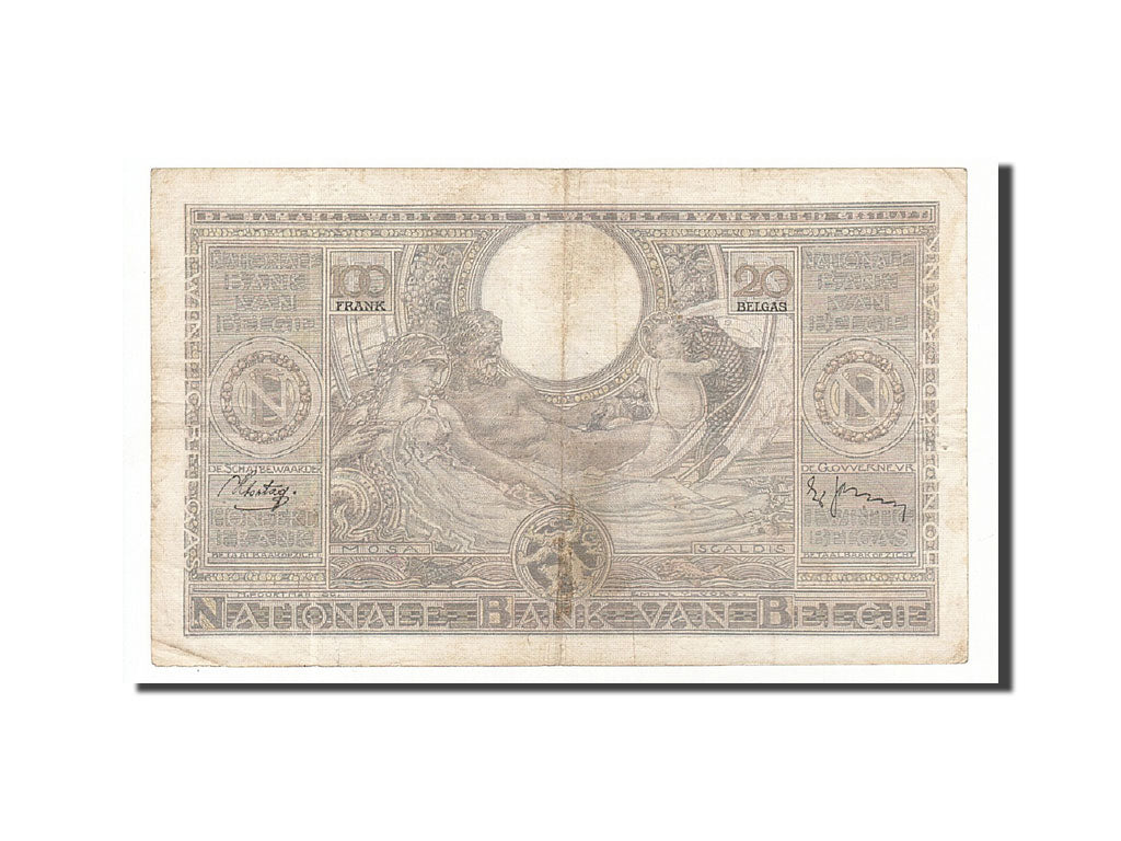 Banknote, Belgium, 100 Francs-20 Belgas, 1933, 1938-02-23, KM:107, VF(30-35)