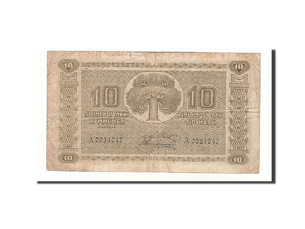 Finland, 10 Markkaa, 1922, KM:43, 1922, VF(20-25)