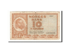 Norway, 10 Kroner, 1957, KM:31b5, 1957, VF(20-25)