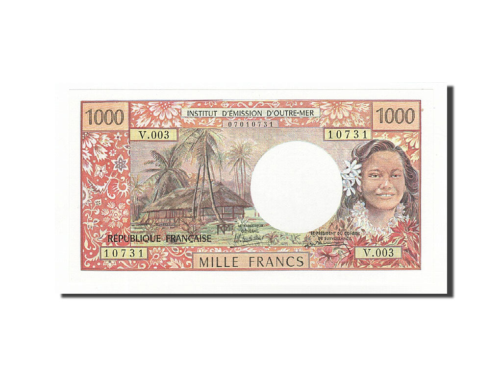 New Caledonia, 1000 Francs, 1971, KM:64b, Undated (1983), UNC(65-70)