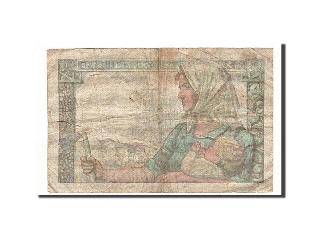 Geldschein, Frankreich, 10 Francs, 1945, 1945-04-19, SGE+, Fayette:8.13, KM:99b