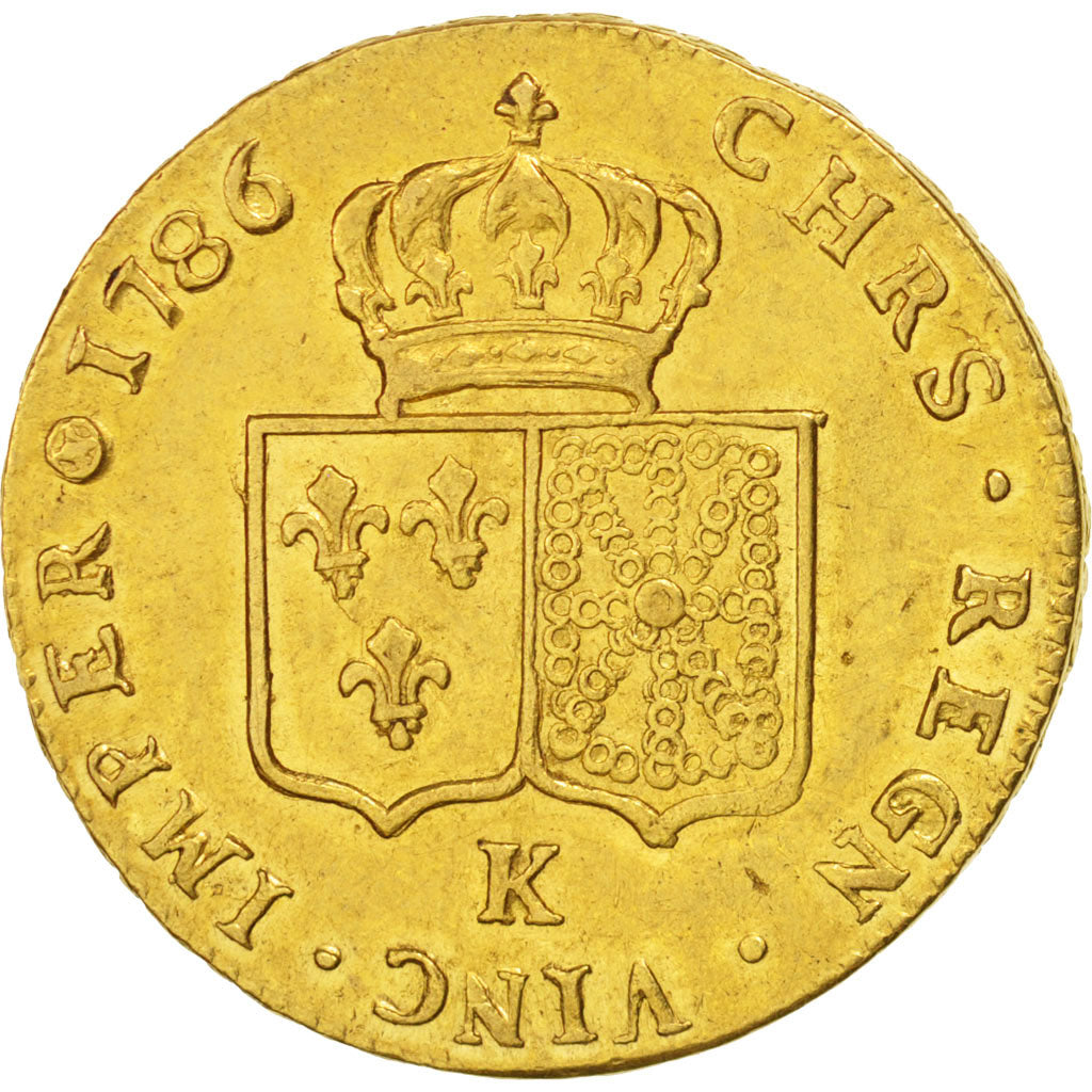 France, Louis XVI, Double louis d'or à la tête nue, 1786, Bordeaux,Gold,KM 592.8