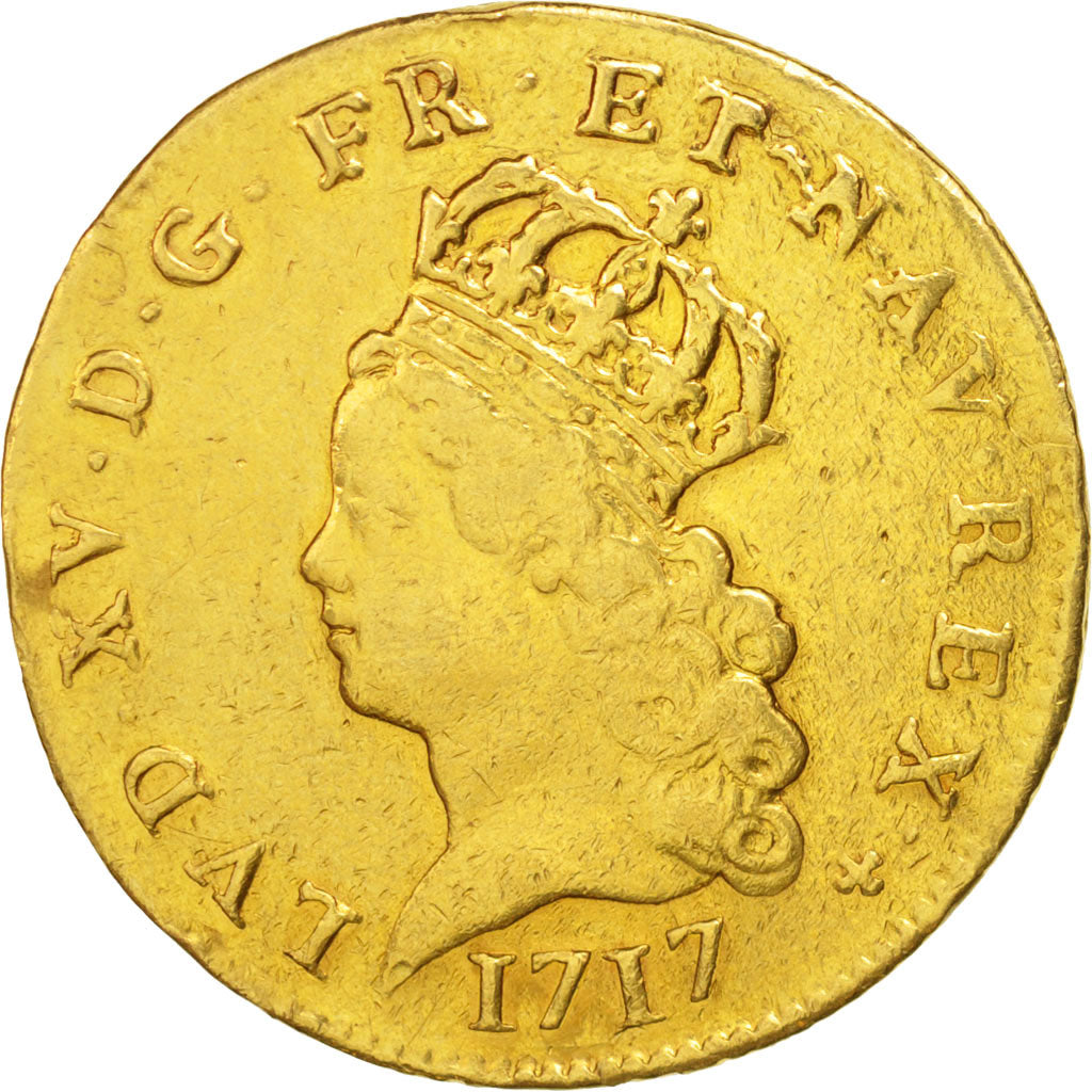 France, Louis XV, Louis d'or de Noailles, 1717, Paris, VF(20-25),Gold, KM 428.1