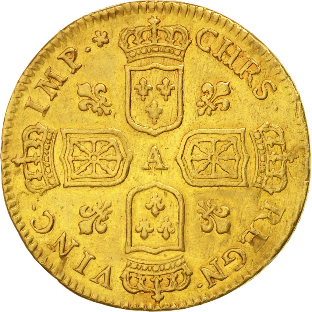 France, Louis XV, Louis d'or de Noailles, 1717, Paris, VF(20-25),Gold, KM 428.1