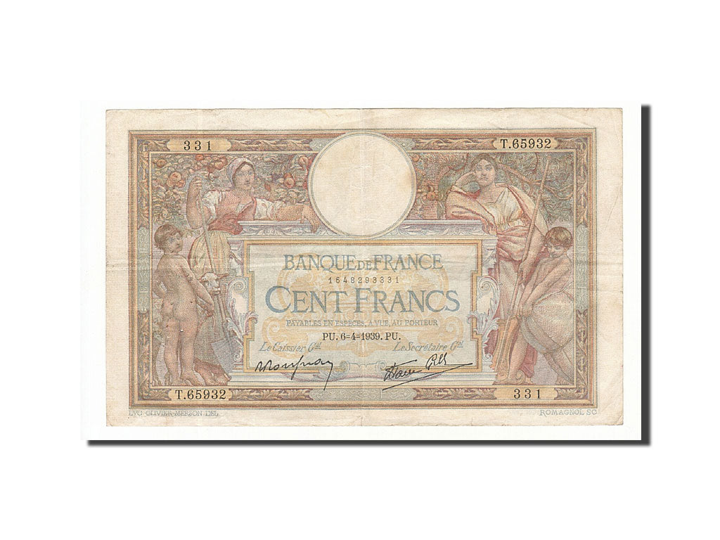 Billet, France, 100 Francs, 1939, 1939-04-06, TTB, Fayette:25.45, KM:86b