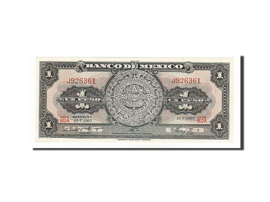 Banknote, Mexico, 1 Peso, 1967, 1967-05-10, KM:59b, UNC(63)