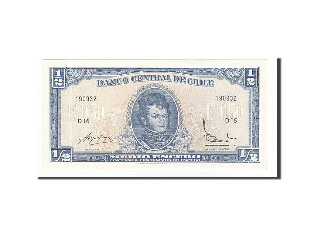 Banknote, Chile, 1/2 Escudo, Undated (1962-75), Undated, KM:134Aa, UNC(63)