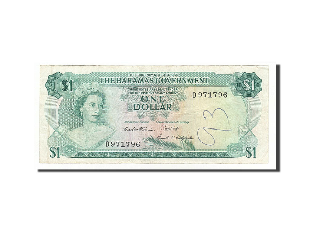 Banknote, Bahamas, 1 Dollar, 1965, 1965, KM:18b, VF(20-25)