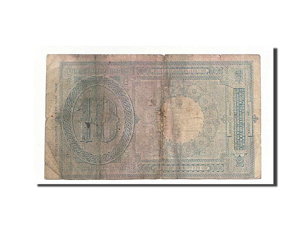 Italy, 10 Lire, 1888-1925, KM:20c, 1892-10-25, VF(30-35)