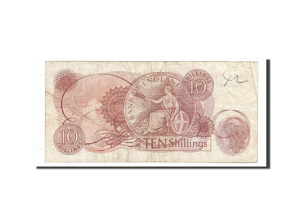 Great Britain, 10 Shillings, 1966-1970, KM:373c, Undated, VF(30-35)