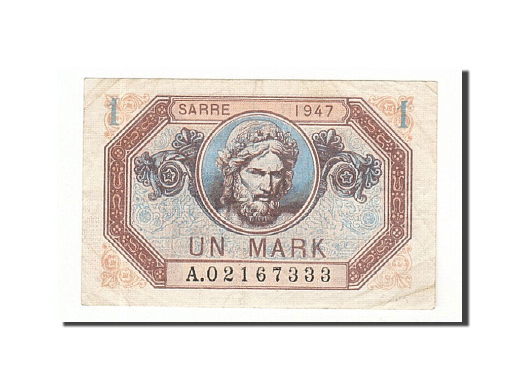 Saar, 1 Mark, 1947, KM:3, 1947, EF(40-45), Fayette: VF 44.1