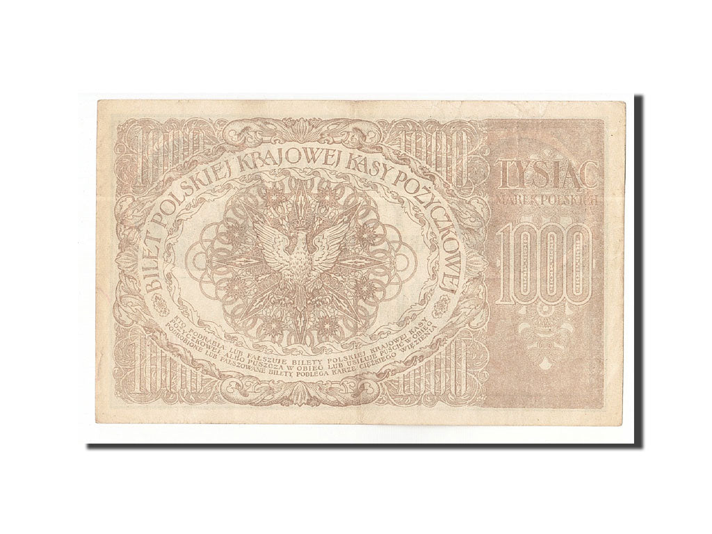 Poland, 1000 Marek, 1919, KM:22d, 1919-05-17, AU(55-58)