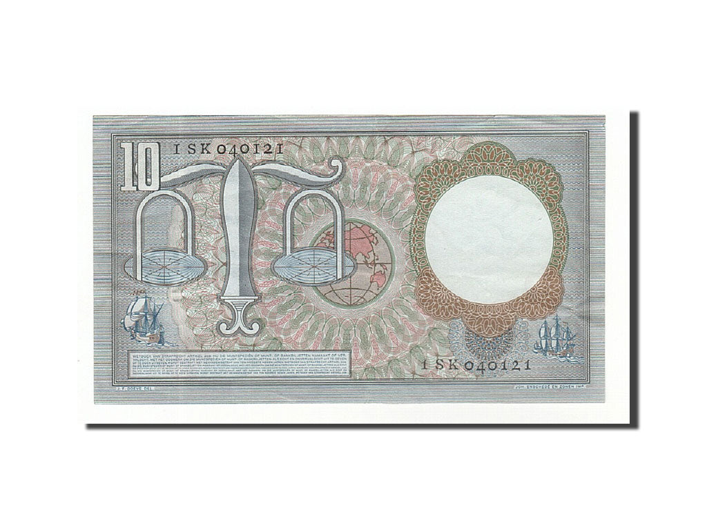 Netherlands, 10 Gulden, 1953, KM:85, 1953-03-23, AU(50-53)