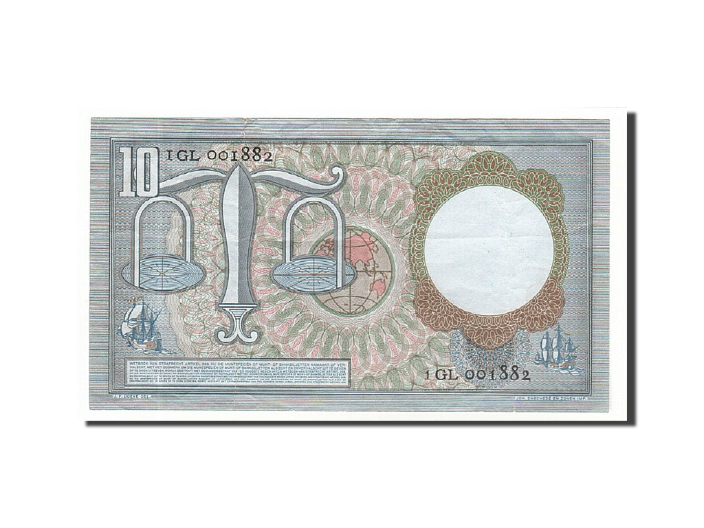 Netherlands, 10 Gulden, 1953, KM:85, 1953-03-23, EF(40-45)