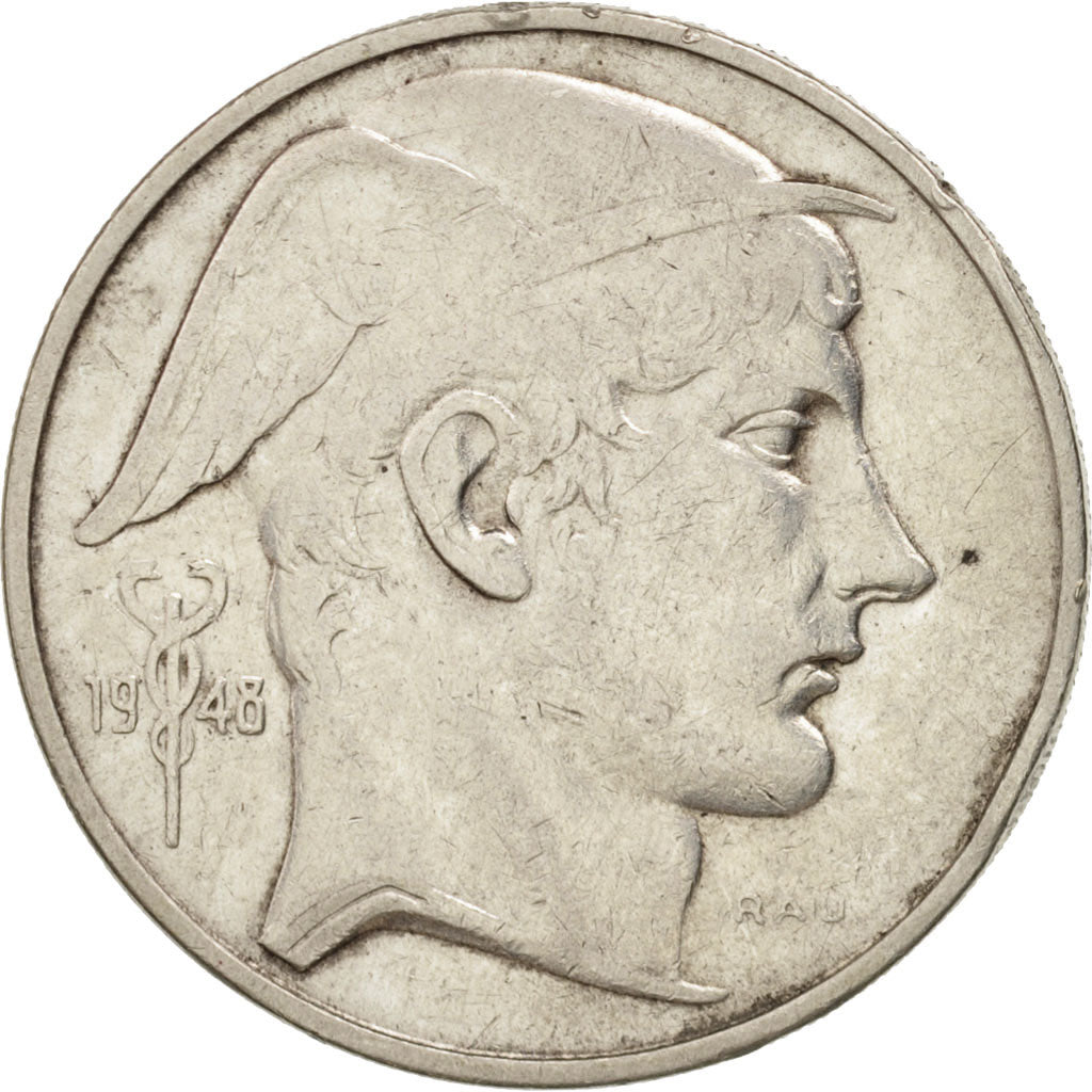 Belgium, 50 Francs, 50 Frank, 1948, VF(30-35), Silver, KM:136.1