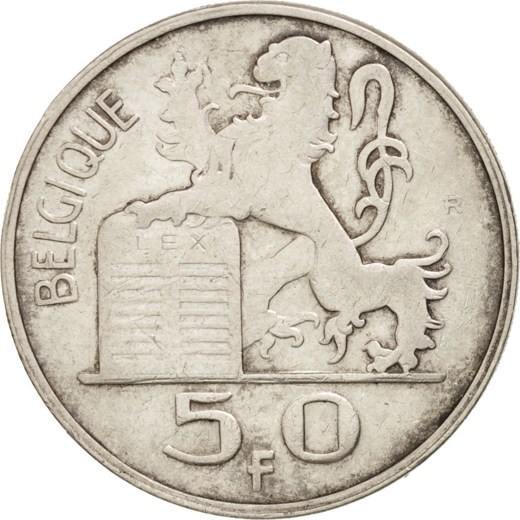 Belgium, 50 Francs, 50 Frank, 1948, VF(30-35), Silver, KM:136.1