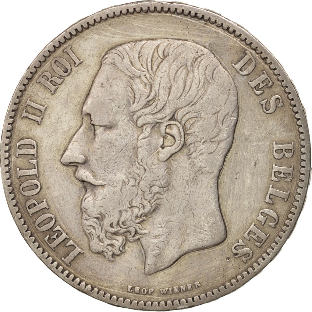 Belgium, Leopold II, 5 Francs, 5 Frank, 1873, EF(40-45), Silver, KM:24