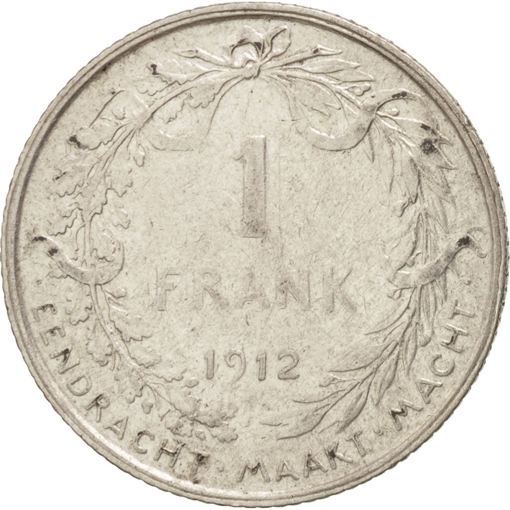 Coin, Belgium, Franc, 1912, AU(50-53), Silver, KM:73.1