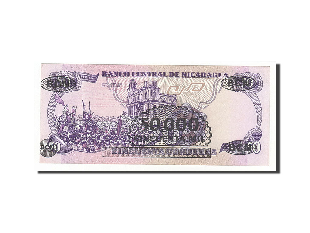 Banconote, Nicaragua, 50,000 Córdobas on 50 Córdobas, 1987, KM:148, 1987, SPL