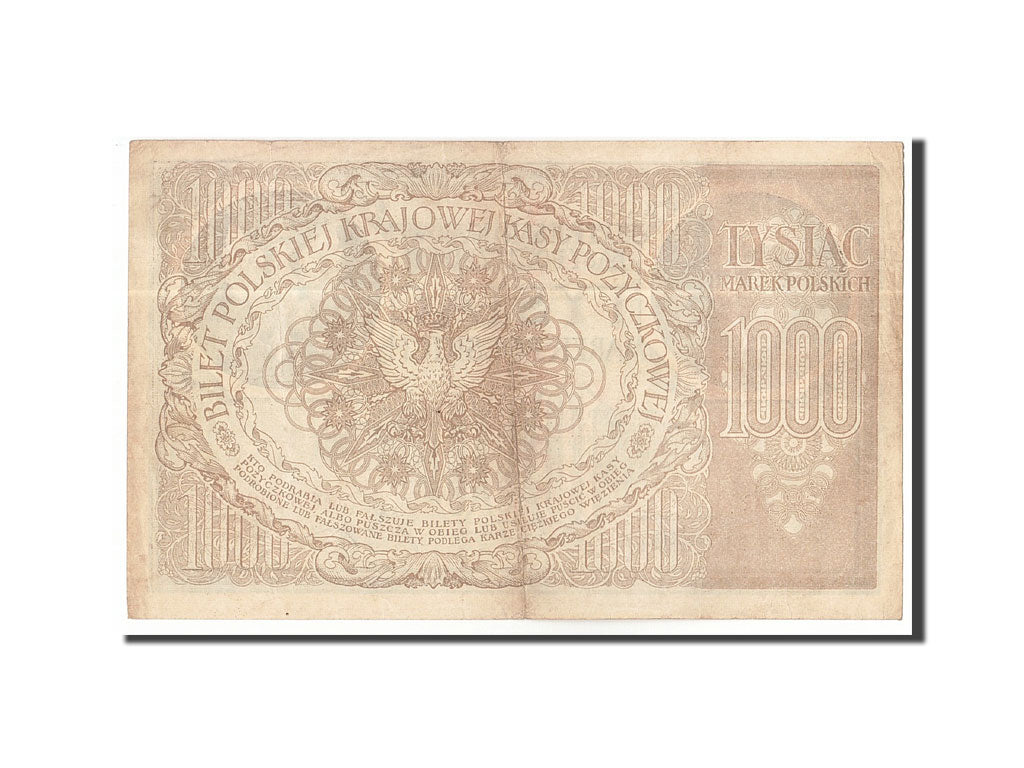 Poland, 1000 Marek, 1919, KM:22d, 1919-05-17, EF(40-45)