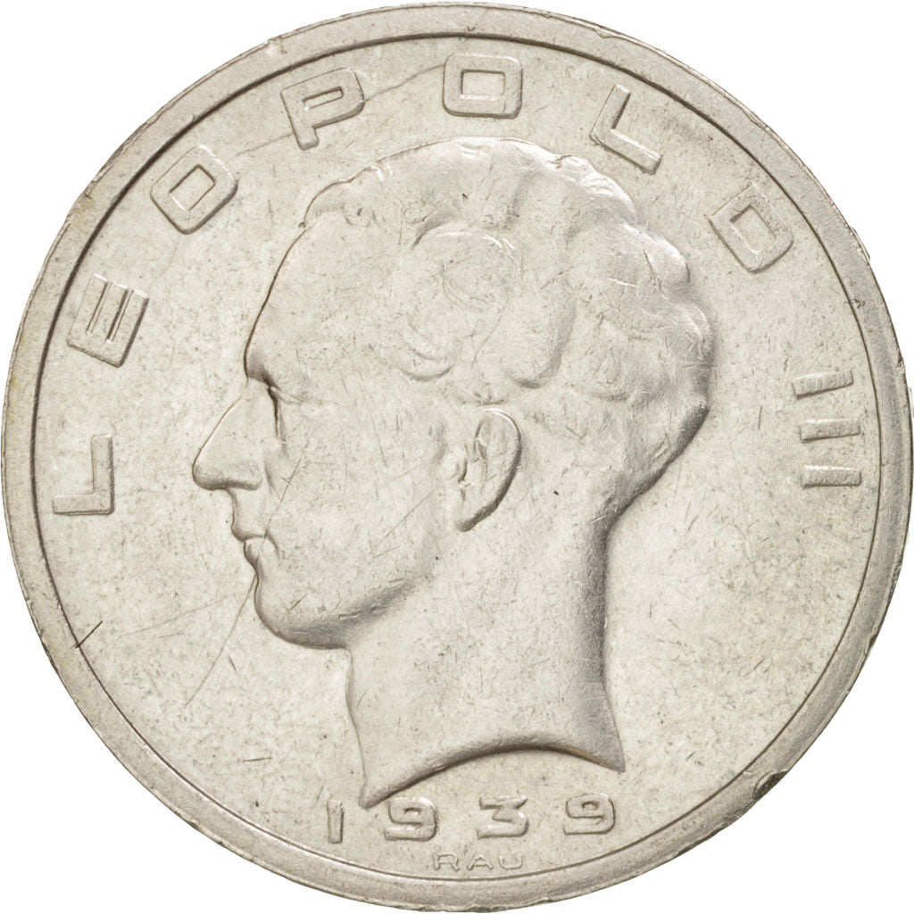 Belgium, 50 Francs, 50 Frank, 1939, EF(40-45), Silver, KM:122.1