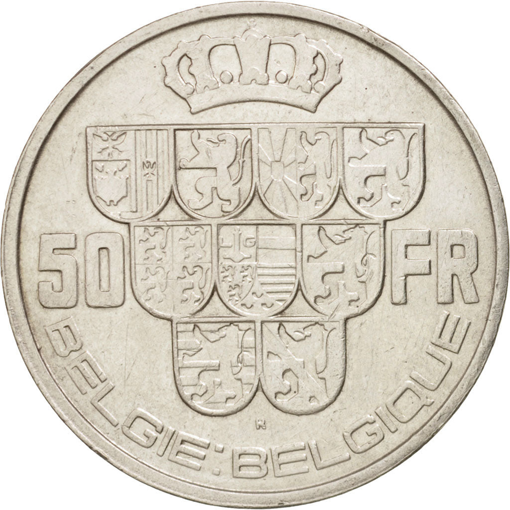 Belgium, 50 Francs, 50 Frank, 1939, EF(40-45), Silver, KM:122.1