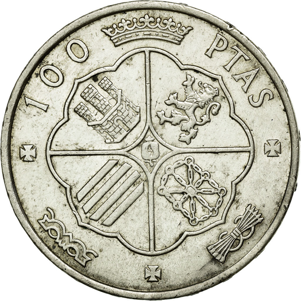 Moneta, Spagna, Caudillo and regent, 100 Pesetas, 1966, BB, Argento, KM:797