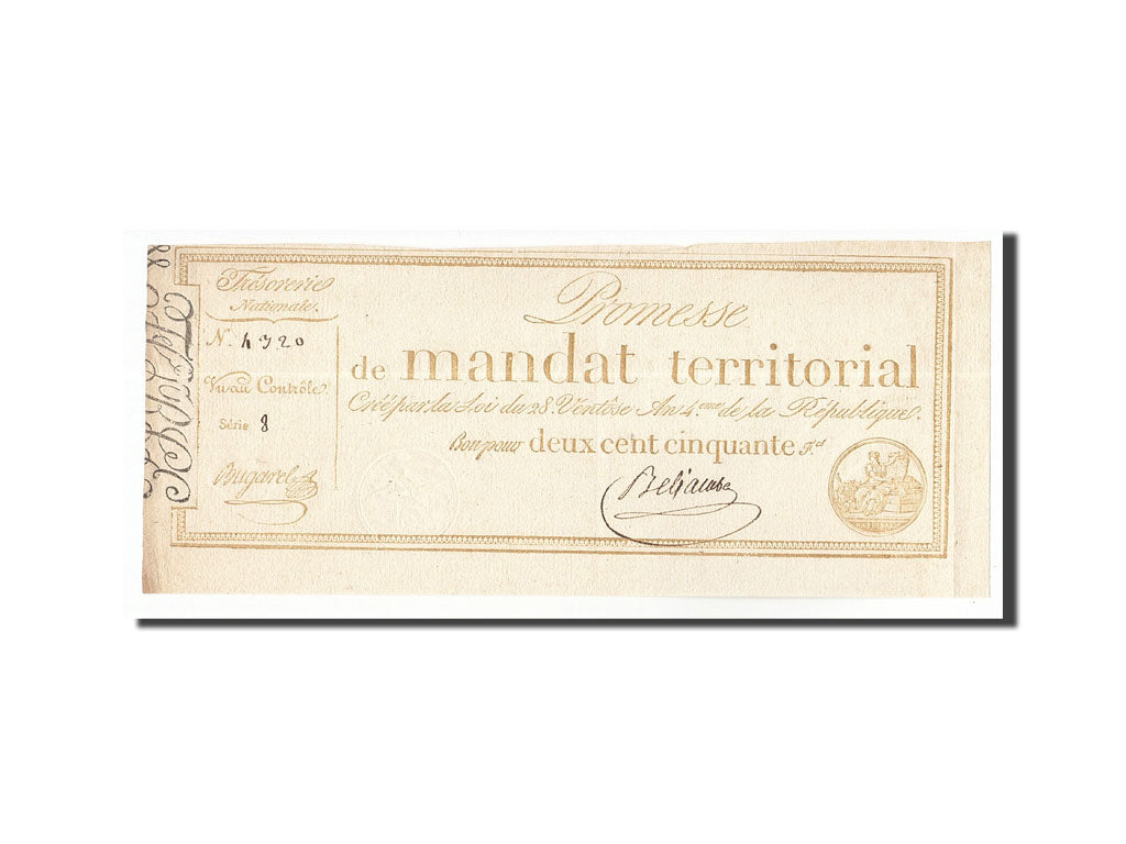 Biljet, Frankrijk, 250 Francs, 1796, 1796-03-18, SUP, KM:A85b, Lafaurie:202