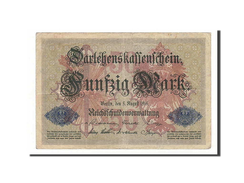 Germany, 50 Mark, 1914, KM:49b, 1914-08-05, EF(40-45)