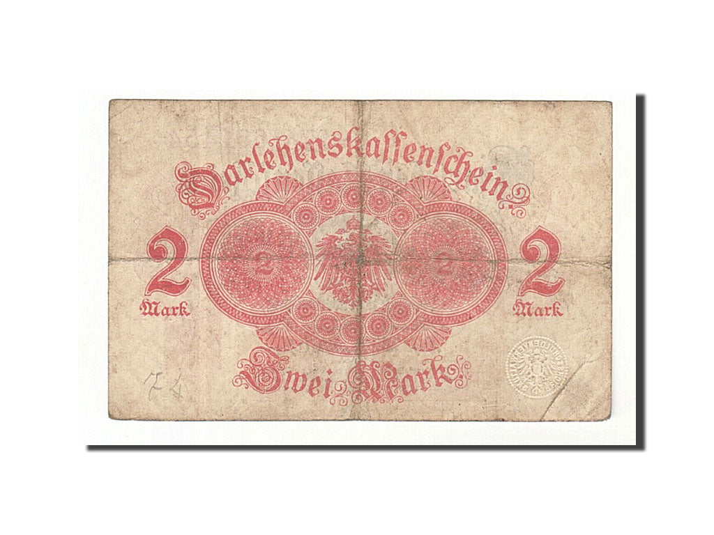Germany, 2 Mark, 1914, KM:53, 1914-08-12, VF(20-25)