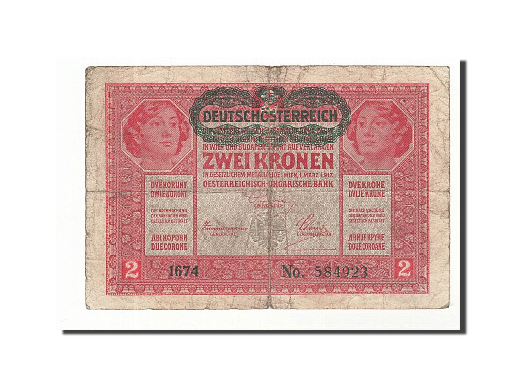 Banknote, Austria, 2 Kronen, 1919, 1917-03-01, KM:50, VF(20-25)