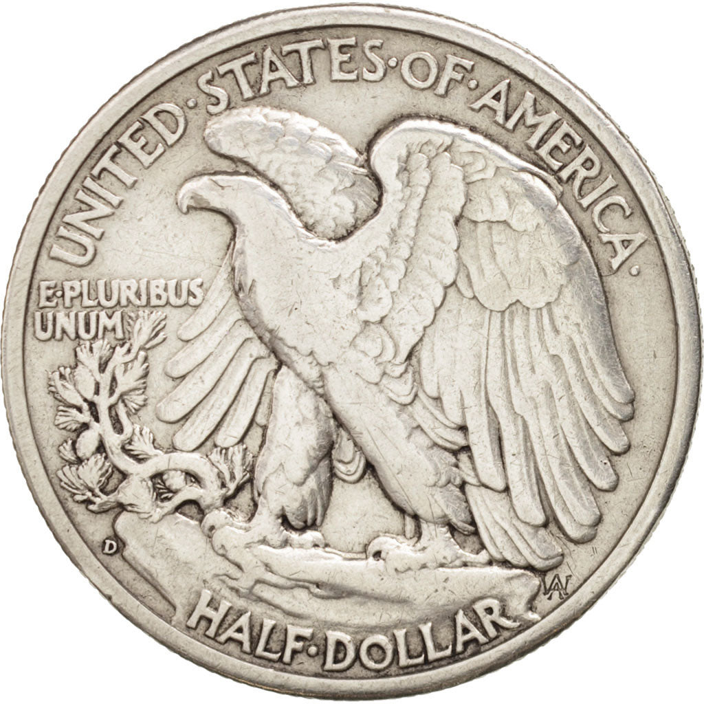 United States, Walking Liberty Half Dollar, 1942, Denver, Silver, KM 142