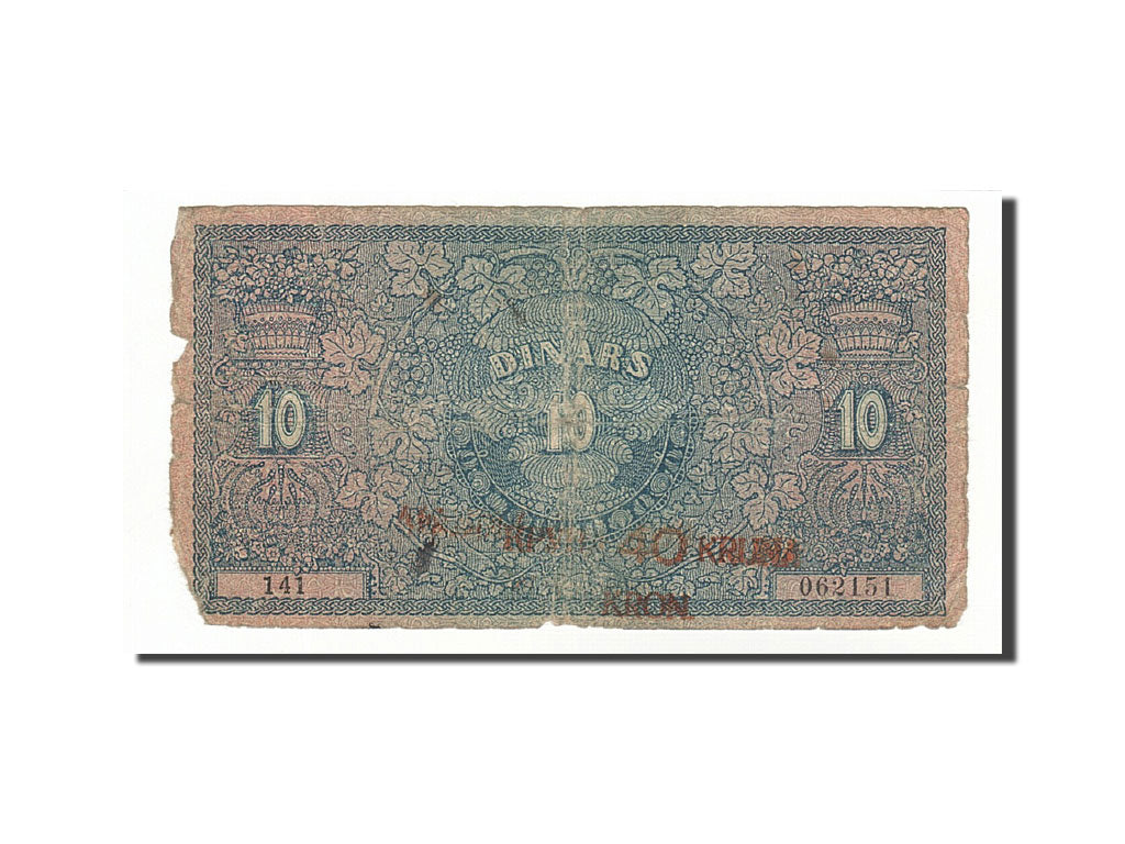 Banknote, Yugoslavia, 40 Kronen on 10 Dinara, 1919, 1919-02-01, KM:17, VG(8-10)