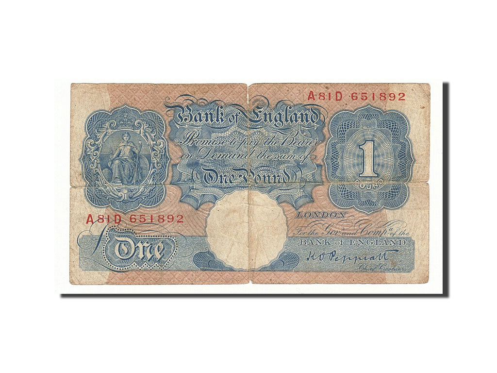 Great Britain, 1 Pound, 1948-1960, KM:369a, Undated (1948-1949), F(12-15)