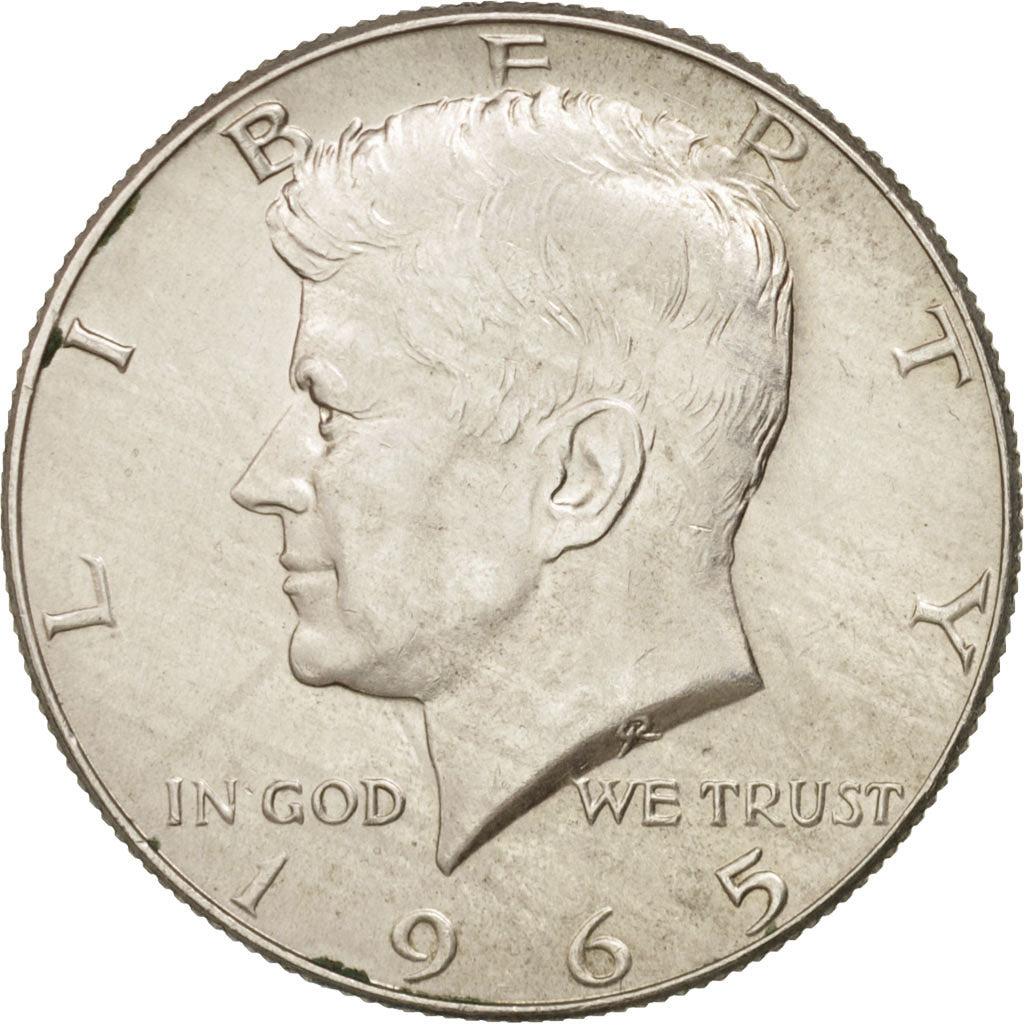 Coin, United States, Kennedy Half Dollar, Half Dollar, 1965, U.S. Mint