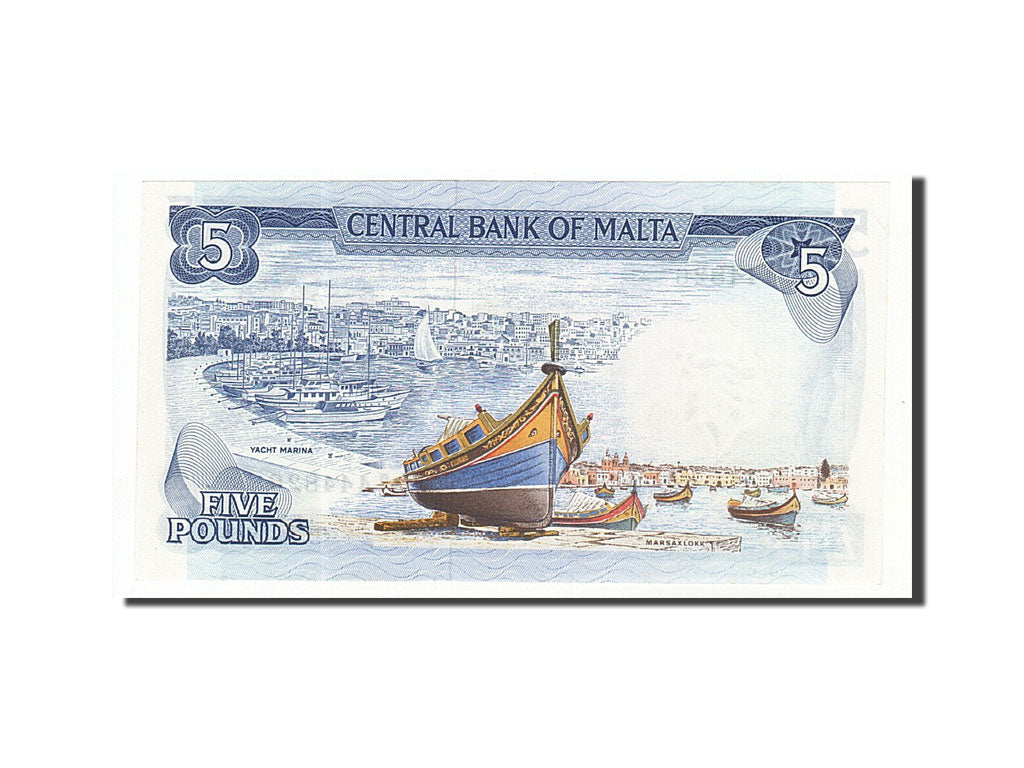 Billete, 5 Liri, 1973, Malta, KM:32a, Undated, SC