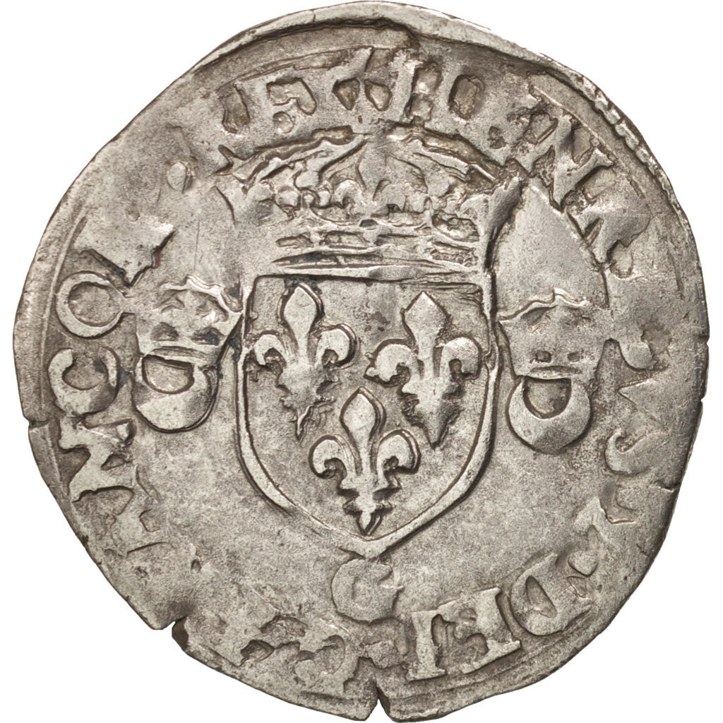 Francia, Douzain aux croissants, 1550, Poitiers, MB+, Biglione, Sombart:4380