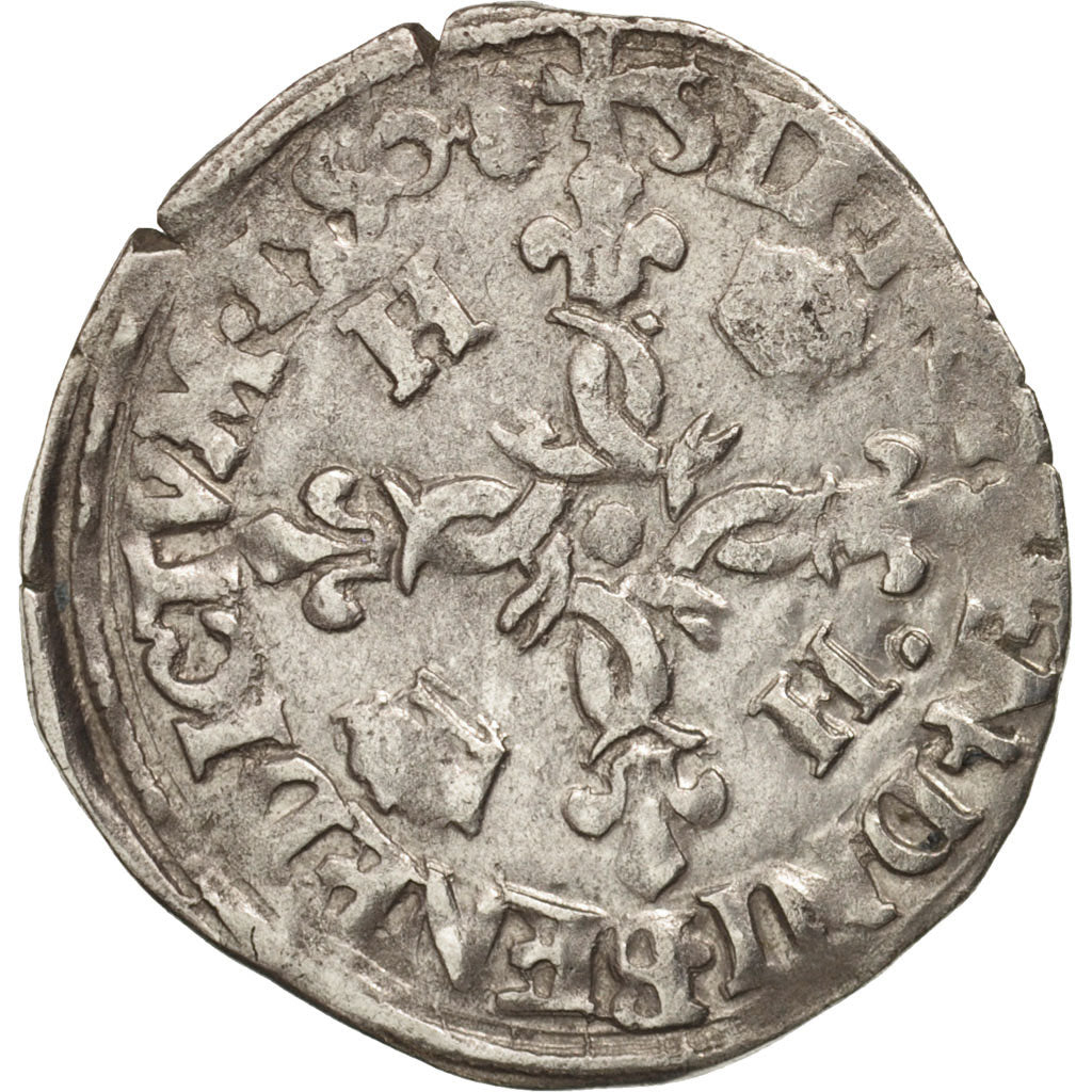 Francia, Douzain aux croissants, 1550, Poitiers, MB+, Biglione, Sombart:4380