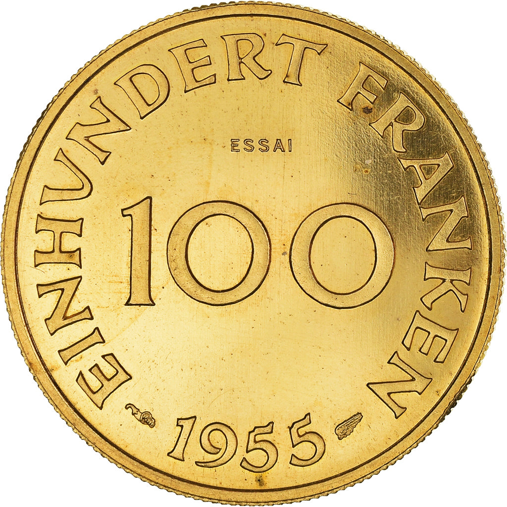 Coin, SAARLAND, 100 Franken, MS(60-62), Gold, KM:7