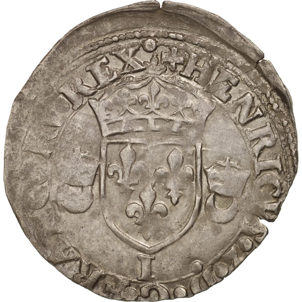 France, Douzain aux croissants, 1550, Limoges, VF(30-35), Billon, Sombart:4380