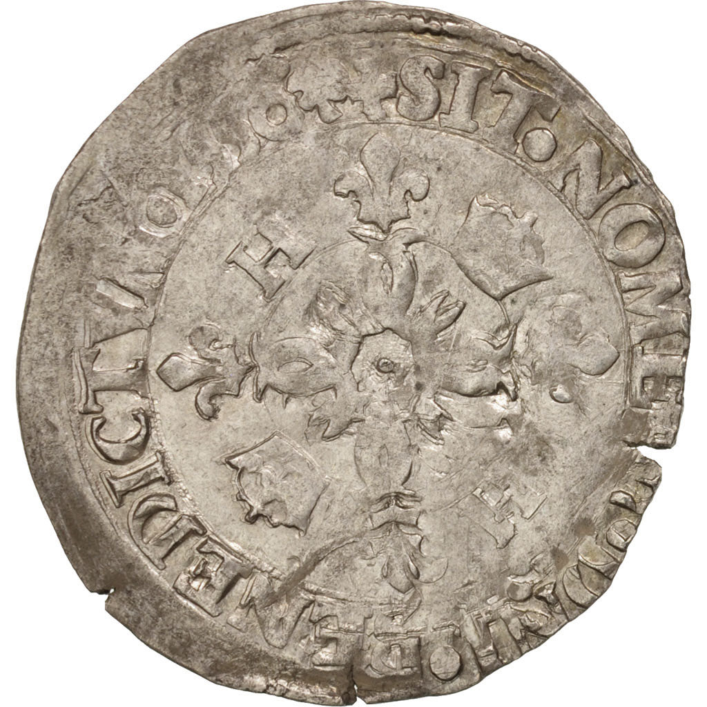 France, Douzain aux croissants, 1550, Limoges, VF(30-35), Billon, Sombart:4380